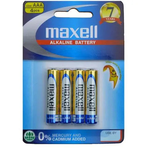 MAXELL Alkaline Battery AAA 4 Pack Blister Maxell