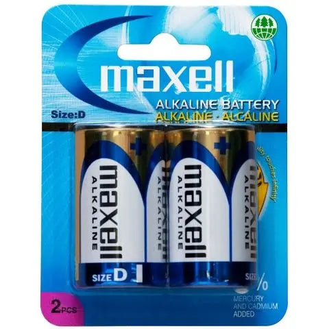 Maxell Alkaline D Size Batteries 2 pack Maxell