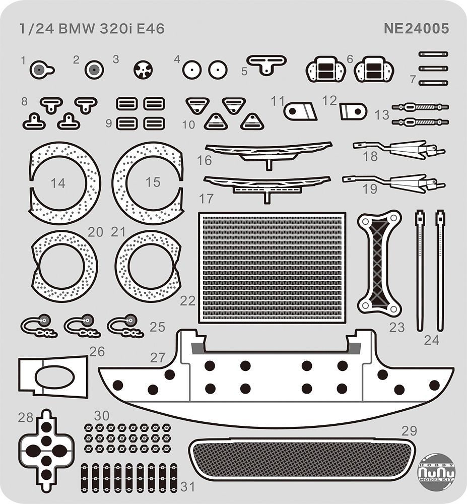 NuNu 1/24 BMW 320i E46 DTCC Touring car Race 2001 Winner Detail Up Parts