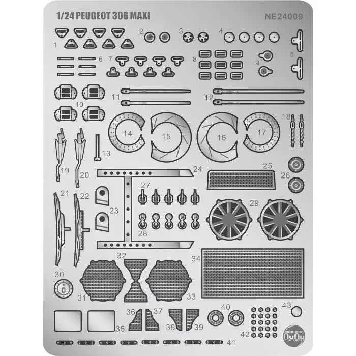 NuNu 1/24 Peugeot 306 Maxi 1996 Monte Carlo Rally Detail Up Parts NuNu