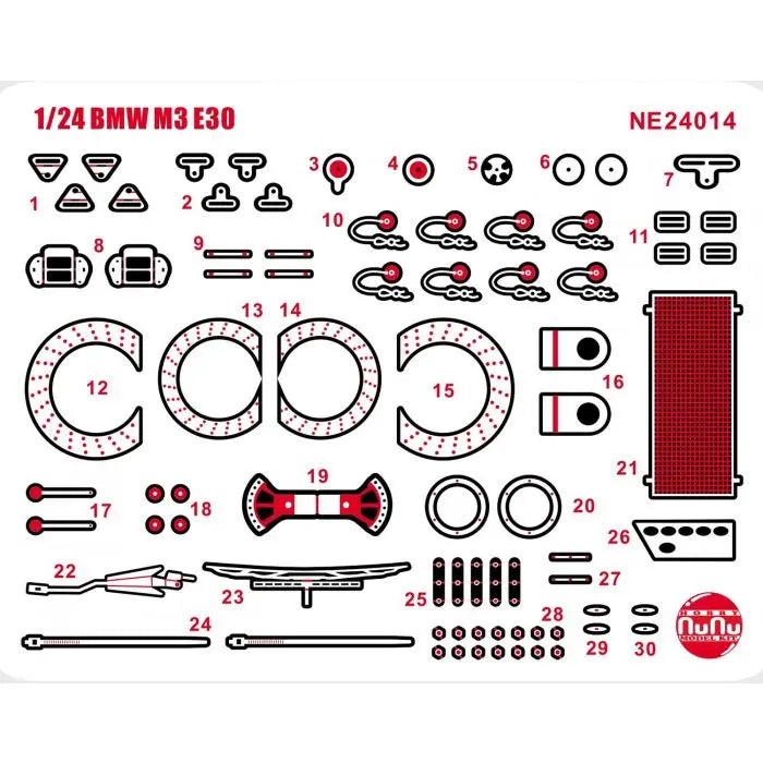 NuNu 1/24 Racing Series BMW M3 E30 Detail Up Parts NuNu