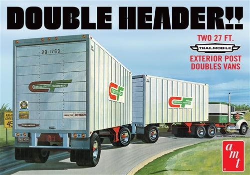AMT 1:25 "Double Header" Tandem Van Trailers