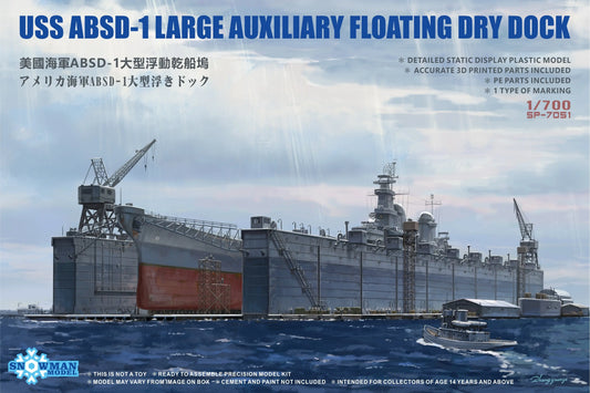 Takom 1/700 USS ABSD-1 Large Auxiliary Floating Dry Dock (Snowman) Plastic Model Kit Takom