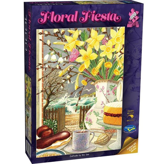 Holdson 1000 Piece Jigsaw Puzzle Floral Fiesta Daffodils by the Sea Holdson