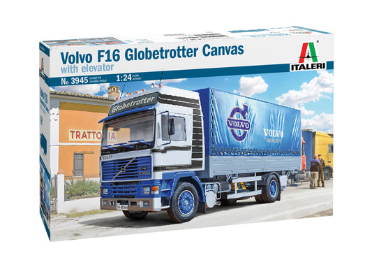 Italeri 1/24 VOLVO F16 Globetrotter Canvas Truck with elevator (taillift) Plastic Model Kit Italeri