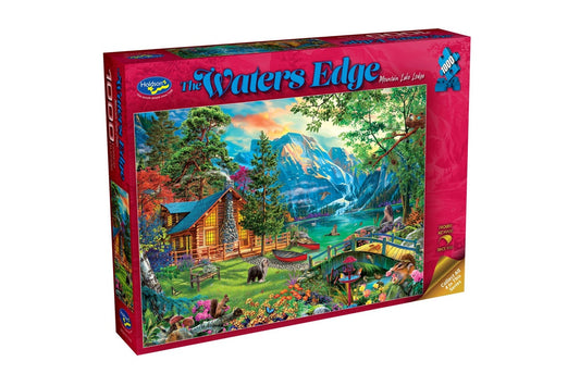 Holdson 1000 Piece Jigsaw Puzzle The Waters Edge Mountain Lake Lodge Holdson