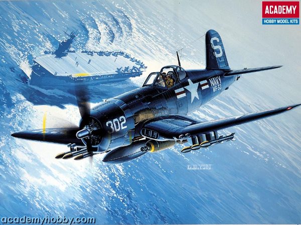 Academy 1/48 USN F4U-4B Corsair Plastic Model Kit Academy