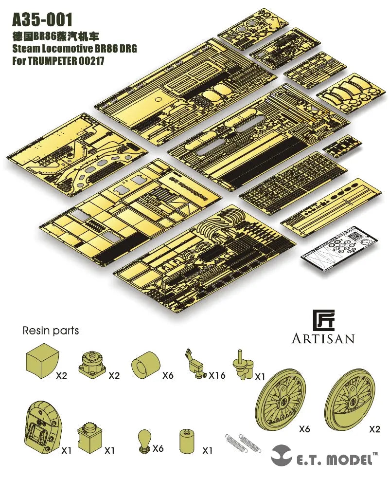 E.T. Model 1:35 Steam Locomotive BR86 DRG Super Detail Set E.T. Model