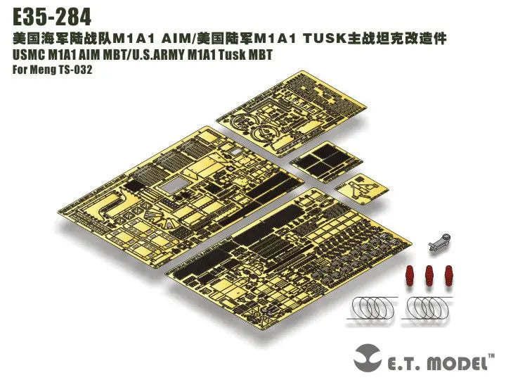 E.T. Model 1:35 USMC M1A1 AIM MBT/U.S.ARMY M1A1 Tusk MBT Detail Set E.T. Model