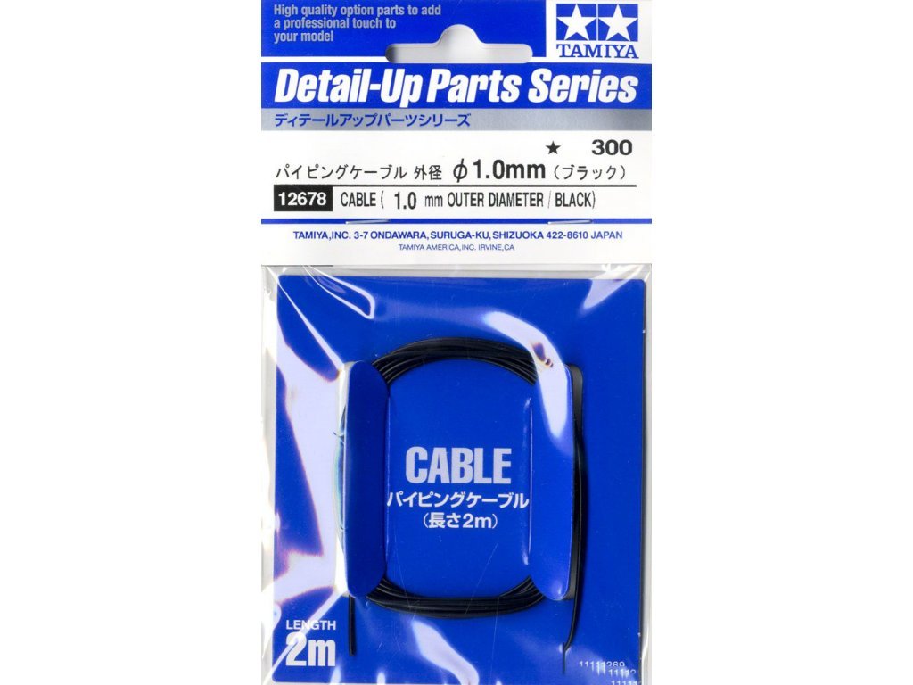 Tamiya #12678 Detail-Up Cable (Outer Dia 1.0MM/Black)
