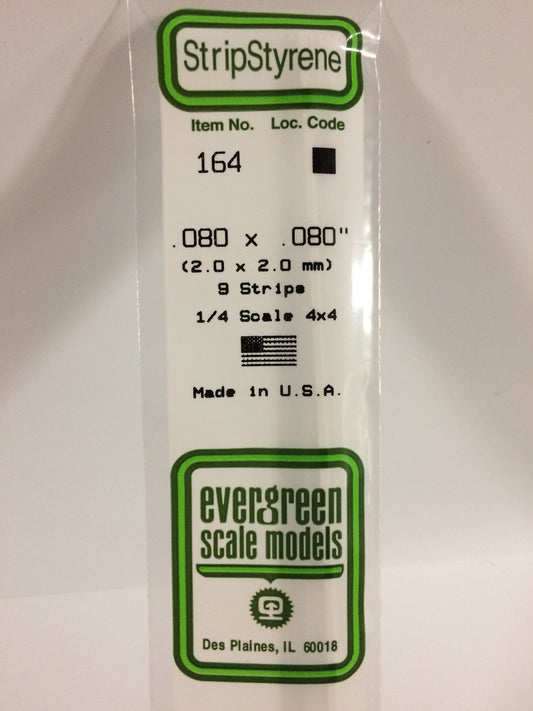 Evergreen White Polystyrene Square Rod 2mm x2mm