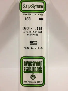 EVERGREEN G STRIP 0.188Tx0.080Wx14.0L INCHES (40) BULK Evergreen