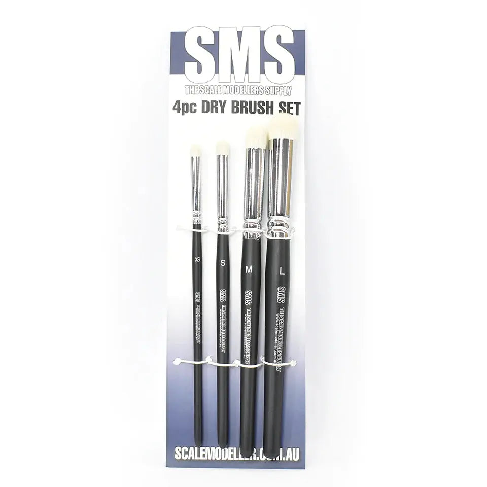 SMS 4pce Dry Brush Set The Scale Modellers Supply
