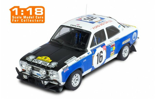 IXO Models 1/18 Ford Escort MK1 RS 1600 #16 T.Makinen - H.Liddon Safari Rally 1973