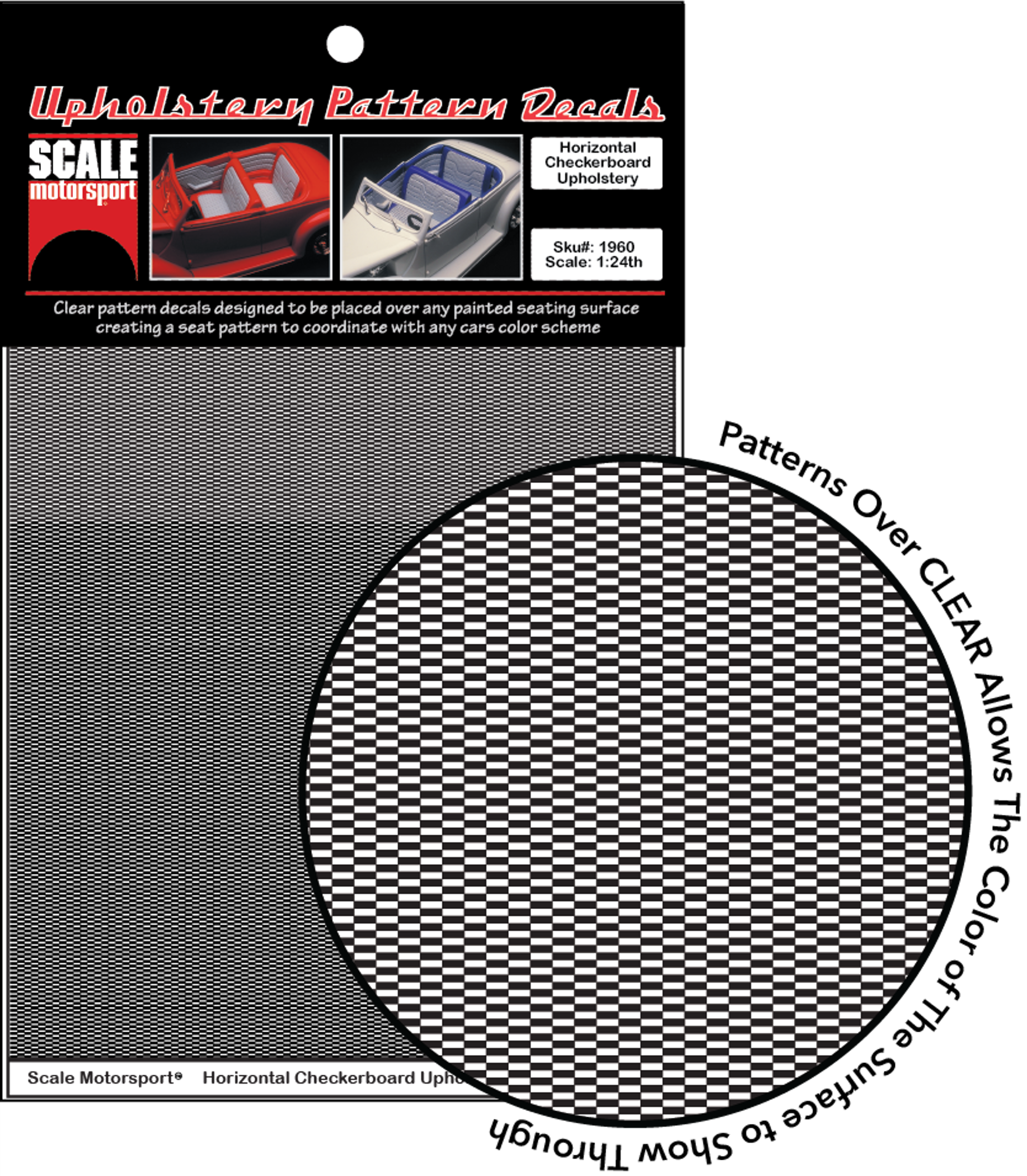 Scale Motorsport 1/24 Checkerboard Upholstery Decal Scale Motorsport