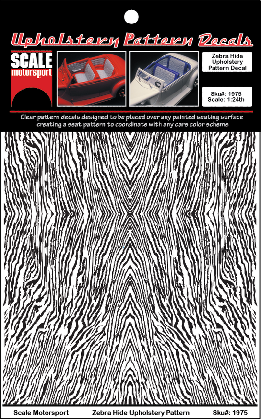 Scale Motorsport 1/24 Zebra Hide Upholstery Decal Scale Motorsport