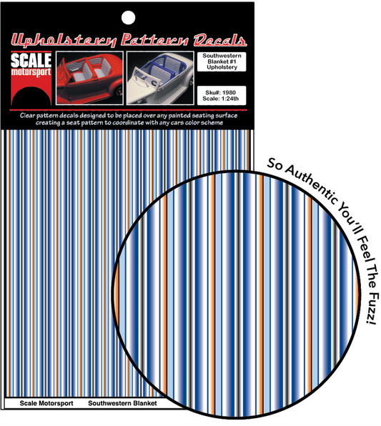 Scale Motorsport 1/24 Southwest Blanket #1 Upholstery Decal Scale Motorsport