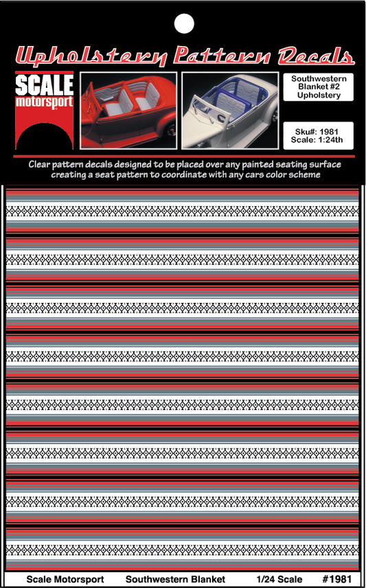 Scale Motorsport 1/24 Southwest Blanket #2 Upholstery Decal Scale Motorsport