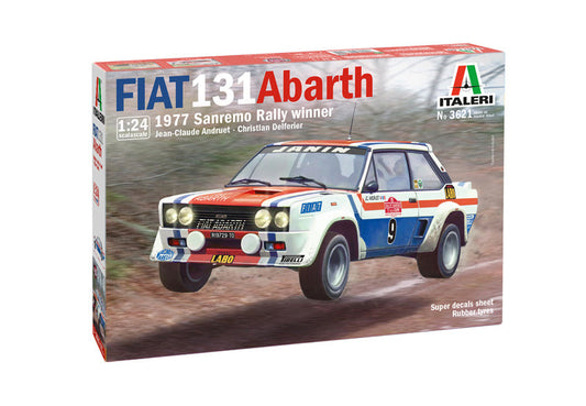 Italeri 1:24 Fiat 131 Abarth '77 San Remo Rally Plastic Model Kit Italeri