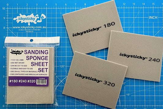 Ickysticky Sanding Sponge Sheet Set #180, #240, #320