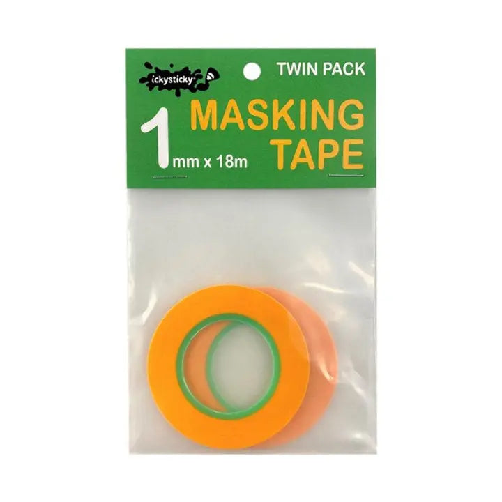Ickysticky Masking Tape 1mm x 18m Twin Pack IckySticky