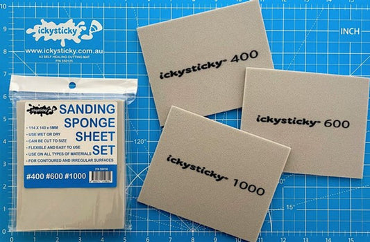 Ickysticky Sanding Sponge Sheet Set #400, #600, #1000