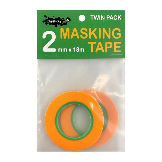 Ickysticky Masking Tape 2mm x 18m Twin Pack