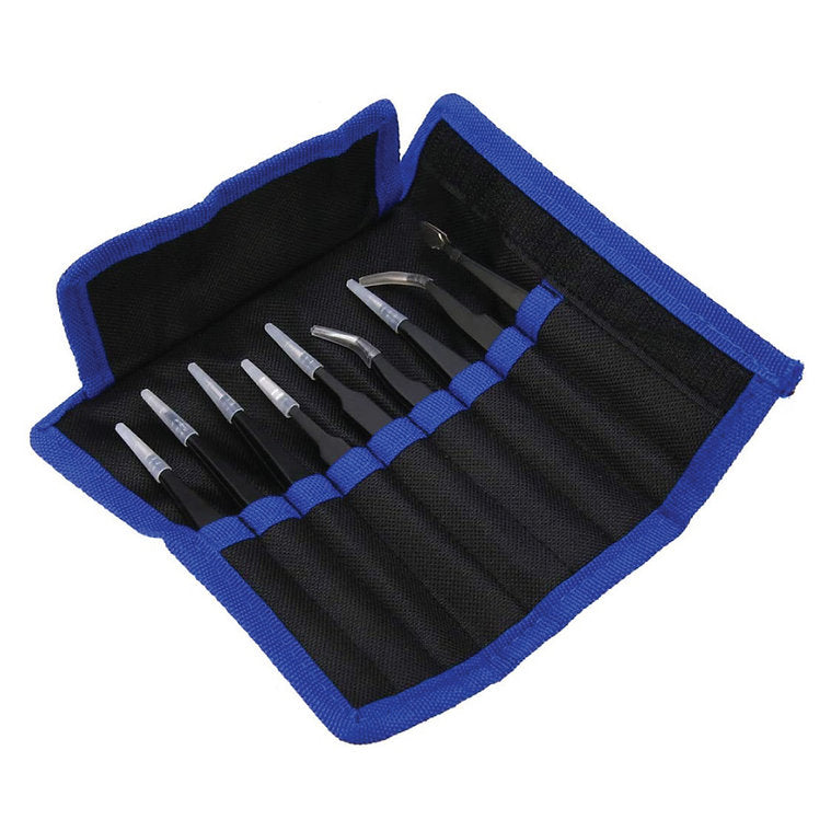 IckySticky 9 Piece Precision Tweezer Set with Bag IckySticky