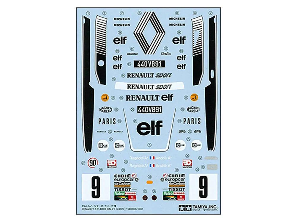 Tamiya 1:24 RENAULT 5 TURBO RALLY Plastic Model Kit