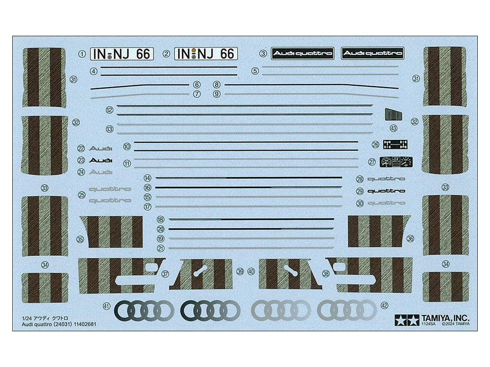 Tamiya 1:24 Audi Quattro Plastic Model Kit Tamiya
