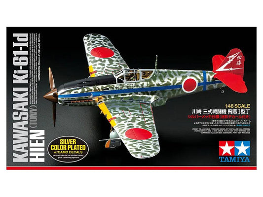 Tamiya 1:48 KAWASAKI Ki-61-Id HIEN (TONY) SILVER COLOR PLATED (w/CAMO DECALS) Plastic Model Kit