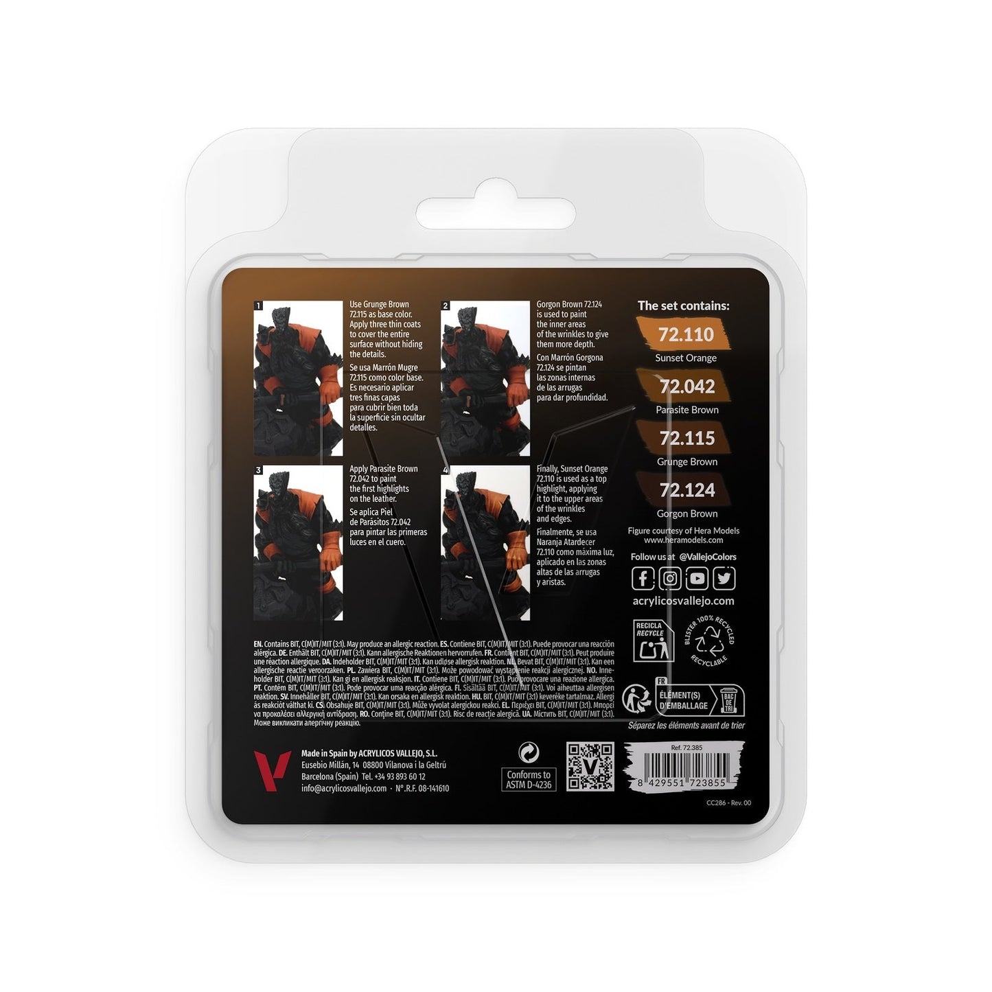 Vallejo Game Color Leather Acrylic Paint Set Vallejo