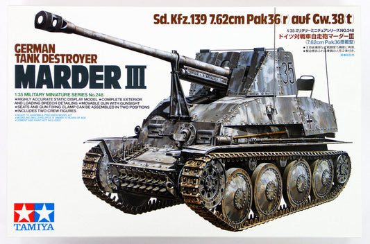 Tamiya 1/35 German Tank Destroyer Marder III Plastic Model Kit Tamiya