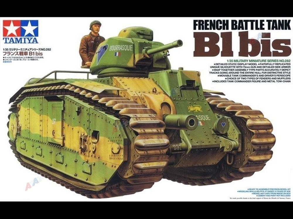 Tamiya 1:35 French Battle Tank B1 bis Plastic Model Kit Tamiya