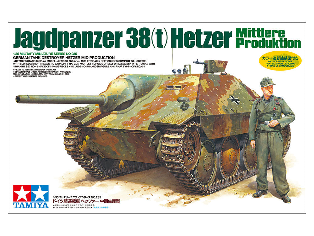 Tamiya 1:35 Derman Tank Destroyer Hetzer Mid Production Plastic Model Kit Tamiya