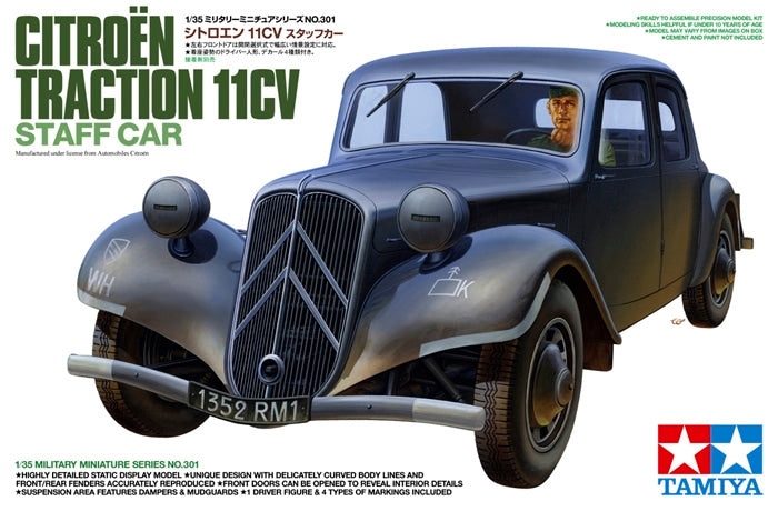 Tamiya 1:35 Citroen Traction 11CV Staff Car Plastic Model Kit Tamiya