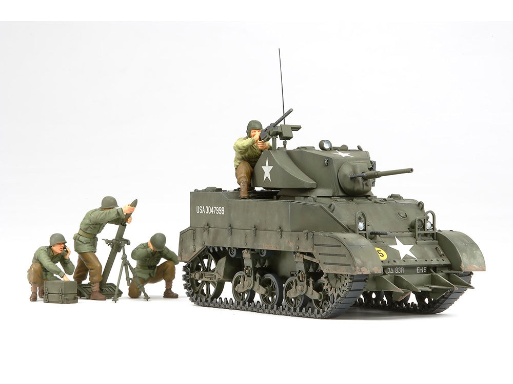 Tamiya 1:35 US Light Tank M5A1 Pursuit Operation w/4 Figures Plastic Model Kit Tamiya