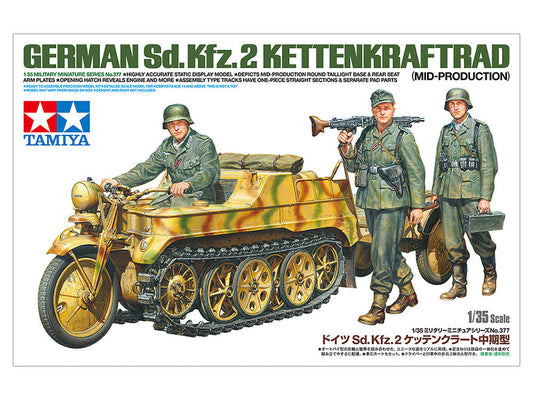 Tamiya 1:35 German Sd.Kfz.2 Kettenkraftrad Mid Production Plastic Model Kit Tamiya