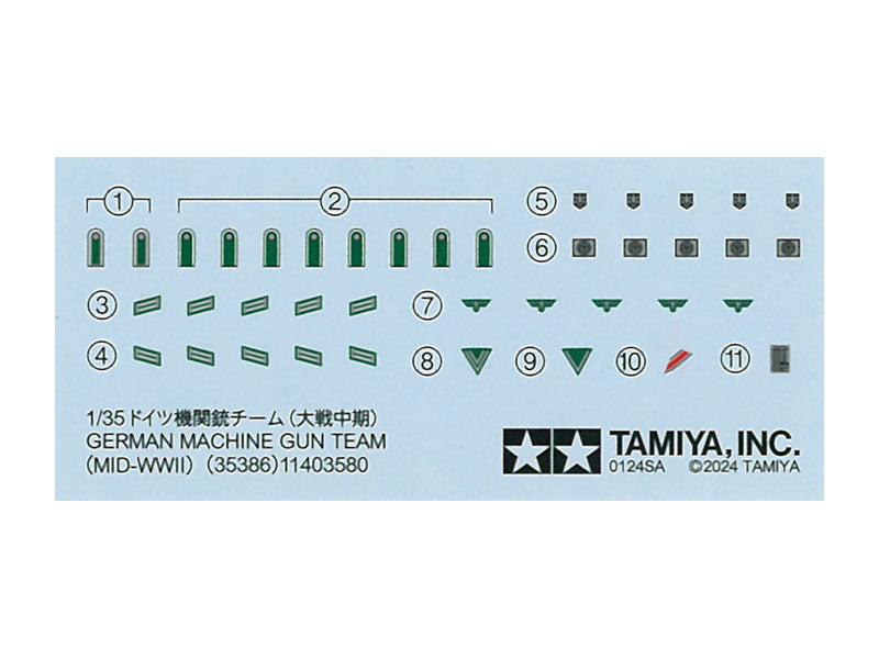 Tamiya 1:35 German Machine Gun Team Mid WWII Plastic Model Kit Tamiya