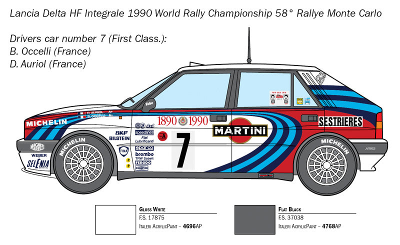 Italeri 1:24 LANCIA DELTA HF INTEGRALE Plastic Model Kit Italeri