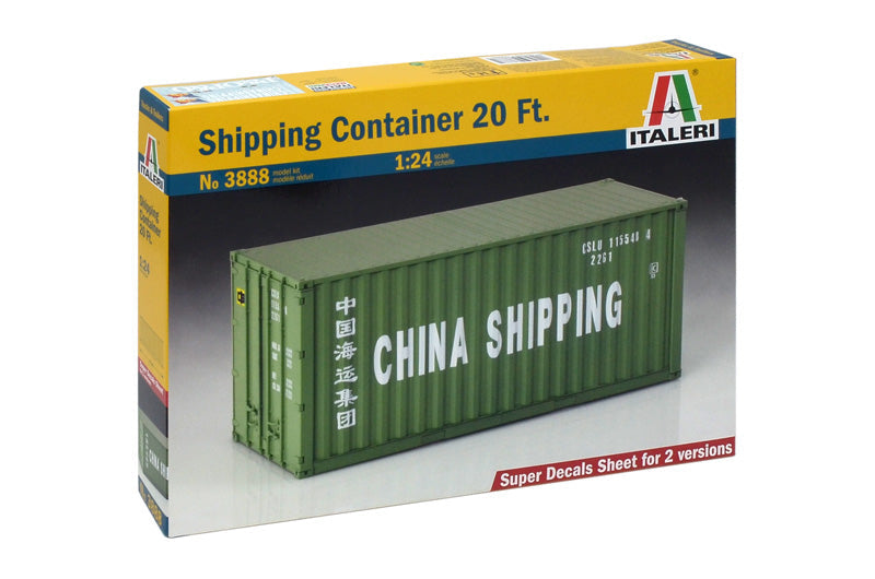 Italeri 1/24 Shipping Container 20 Ft. Plastic Model Kit Italeri