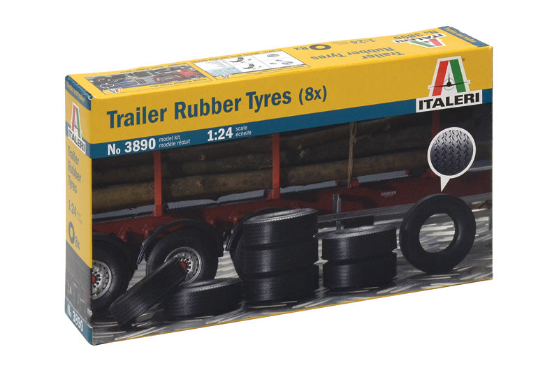 Italeri 1/24 Trailer Rubber Tyres Plastic Model Kit Italeri