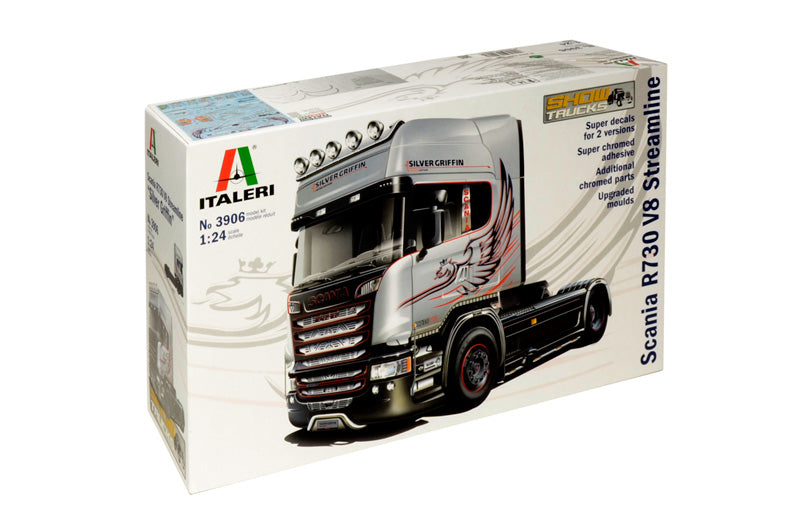 Italeri 1/24 SCANIA R730 V8 STREAMLINE ''SILVER GRIFFIN'' Plastic Model Kit Italeri