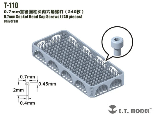 E.T. Model 0.7mm Socket Head Cap Screws（240 pieces） E.T. Model