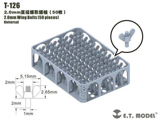 E.T. Model 2.0mm Wing Bolts（50 pieces） E.T. Model