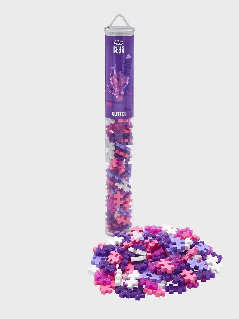 Plus Plus Glitter Colourmix 100pce Tube Plus Plus