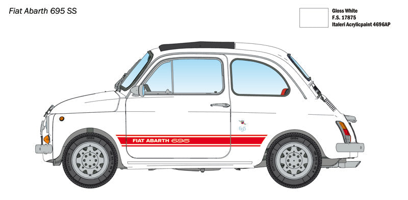 Italeri 1/12 FIAT Abarth 695SS/Assetto Corsa Plastic Model Kit Italeri