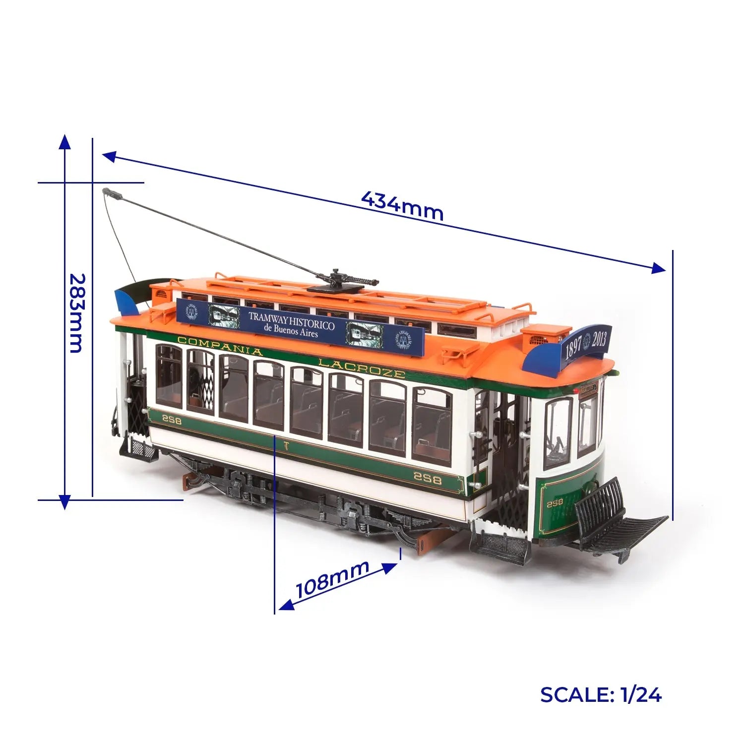 OcCre 1/24 Buenos Aires Tram Model Kit Occre