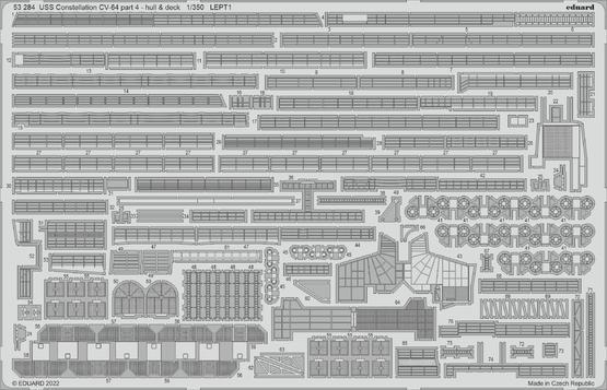 Eduard 1/350 USS Constellation CV-64 part 4 - hull & deck Photo etched parts