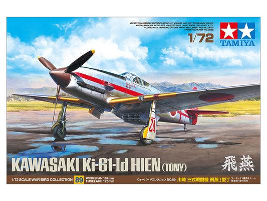 Tamiya 1:72 Kawasaki Ki-61-Id Hien "Tony" Plastic Model Kit Tamiya